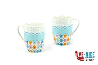 porcellana HAITI AZZURRO-SET 2 TAZZE MUG IMPORT TAVOLA