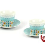 porcellana HAITI AZZURRO-SET 2 TAZZE THE CON PIATTO   A180F-2-L IMPORT TAVOLA
