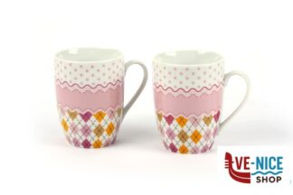 porcellana HAITI ROSA-SET 2 TAZZE MUG M290T-2-P IMPORT TAVOLA