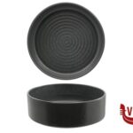 insalat zuppiere sals antipast KADEN HARDSTONE REACTIVE BLACK - INSALATIERA CM.20 CON RILIEVO PT SANGO CERAMICS