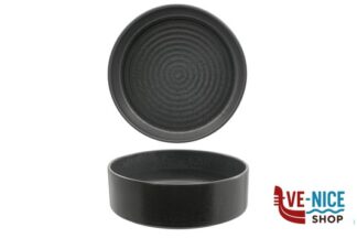 insalat zuppiere sals antipast KADEN HARDSTONE REACTIVE BLACK - INSALATIERA CM.20 CON RILIEVO PT SANGO CERAMICS