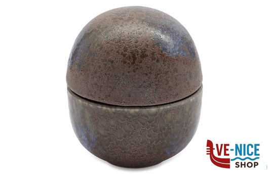 ceramica HORUS-COPPETTA UOVO CON COPERCHIO CM.12,5 H.14 IN GRES PORCELLANATO IMPORT TAVOLA PROFESSIONAL