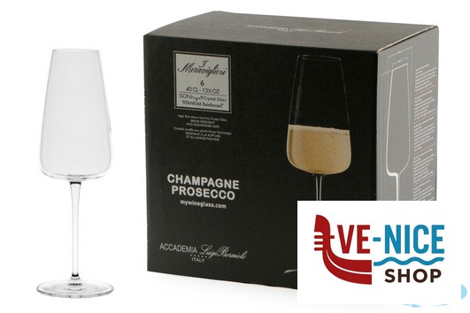 vetro I MERAVIGLIOSI-CONFEZIONE DA 6 CALICI CHAMPANGNE-PROSECCO CL. 40 12735-01 BORMIOLI LUIGI - immagine 3
