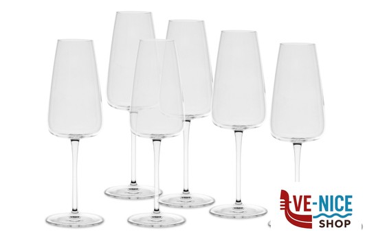 vetro I MERAVIGLIOSI-CONFEZIONE DA 6 CALICI CHAMPANGNE-PROSECCO CL. 40 12735-01 BORMIOLI LUIGI