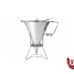 utensili vari per dolci IMBUTO COLATORE 1,9 LT INOX CON 3 BOCCHETTE E SUPPORTO  041140 EVA