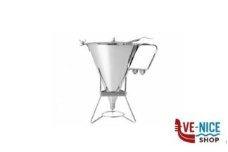 utensili vari per dolci IMBUTO COLATORE 1,9 LT INOX CON 3 BOCCHETTE E SUPPORTO  041140 EVA