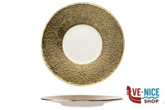 porcellana INFINITY GOLD-PIATTO PIANO CM. 30 IN PORCELLANA IMPORT TAVOLA PROFESSIONAL