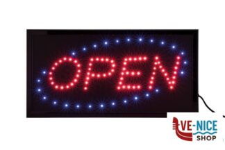 segnaletiche INSEGNA LUMINOSA A LED CON SCRITTA "OPEN" CM 48X24X2  LS-OPEN SECURIT