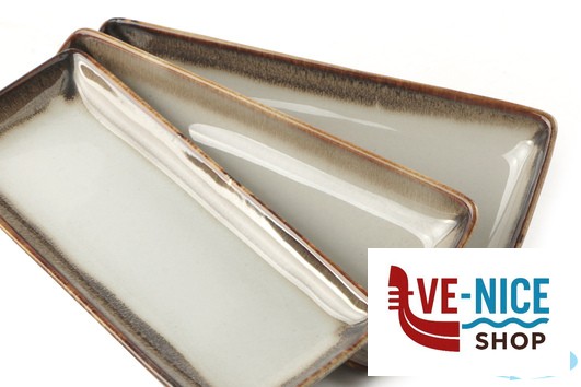 JAVA RADIANCE BROWN-PIATTO RETTANGOLARE CM 21X8 22810BR PT SANGO CERAMICS porcellana 6 pezzi - immagine 2
