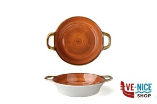 porcellana JUST-TEGAMINO 2 MANICI CM.15 ROSSO/ARAN. IN PORCELLANA 6931D-C400-8 IMPORT TAVOLA PROFESSIONAL