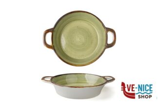 porcellana JUST-TEGAMINO 2 MANICI CM.15 VERDE IN PORCELLANA 6931D-C401-8 IMPORT TAVOLA PROFESSIONAL