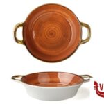 porcellana JUST-TEGAMINO 2 MANICI CM.20 ROSSO/ARAN. IN PORCELLANA 6931D-C400-10 IMPORT TAVOLA PROFESSIONAL