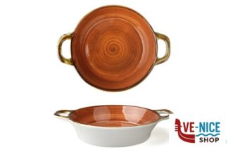 porcellana JUST-TEGAMINO 2 MANICI CM.20 ROSSO/ARAN. IN PORCELLANA 6931D-C400-10 IMPORT TAVOLA PROFESSIONAL