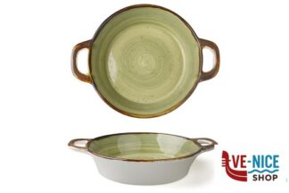 porcellana JUST-TEGAMINO 2 MANICI CM.20 VERDE IN PORCELLANA 6931D-C401-10 IMPORT TAVOLA PROFESSIONAL