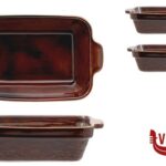 porcellana JUSTCOLOR-CONFEZIONE 2 CASSERUOLE RETTANGOLARI MARRONI CM.17,8 H.5 IMPORT TAVOLA PROFESSIONAL