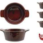 porcellana JUSTCOLOR-CONFEZIONE 3 MINI CASSERUOLE TONDE MARRONI CM.13 H.4,9 IMPORT TAVOLA PROFESSIONAL