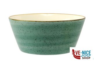 porcellana JUSTCOLOR GREEN-CIOTOLA TONDA CM.14XH.6,5 CHB2180-1096K2 IMPORT TAVOLA PROFESSIONAL