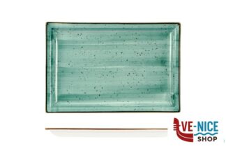 porcellana JUSTCOLOR GREEN-PIATTO RETTANGOLARE CM.27,2X18,2 HP7501-1096K2 IMPORT TAVOLA PROFESSIONAL