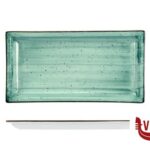 porcellana JUSTCOLOR GREEN-PIATTO RETTANGOLARE CM.27X14,2 HP8167-1096K2 IMPORT TAVOLA PROFESSIONAL