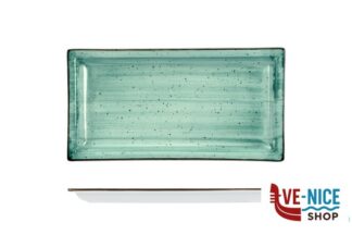 porcellana JUSTCOLOR GREEN-PIATTO RETTANGOLARE CM.27X14,2 HP8167-1096K2 IMPORT TAVOLA PROFESSIONAL