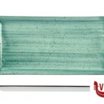 porcellana JUSTCOLOR GREEN-PIATTO RETTANGOLARE CM.35,6X18,2 HP9621-1096K2 IMPORT TAVOLA PROFESSIONAL