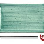 porcellana JUSTCOLOR GREEN-PIATTO RETTANGOLARE CM.31X18 CHP11757-1096K2 IMPORT TAVOLA PROFESSIONAL