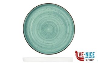porcellana JUSTCOLOR GREEN-PIATTO TONDO CON BORDO CM.28,5 HP11199-1096K2 IMPORT TAVOLA PROFESSIONAL