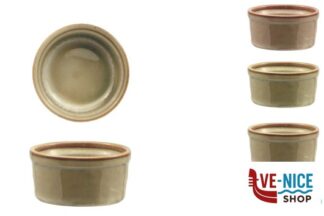 porcellana JUSTCOLOR REACTIVE-CONFEZIONE 3 RAMEQUIN IN PORCELLANA CM.7 H.3,5 IMPORT TAVOLA PROFESSIONAL