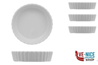 antiederente JUSTWHITE-CONFEZIONE 3 MINI TORTIERE IN PORCELLANA CM 11,5 H.2,9 IMPORT TAVOLA PROFESSIONAL