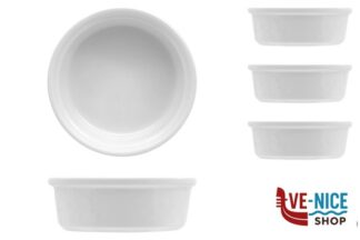 porcellana JUSTWHITE-CONFEZIONE 3 STAMPI TONDI IN PORCELLANA BIANCA CM.11,5 H.4 IMPORT TAVOLA PROFESSIONAL