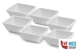 porcellana JUSTWHITE-CONFEZIONE 6 COPPETTE QUADRE CM.6,5X6,5XH.3 HE3343 IMPORT TAVOLA PROFESSIONAL