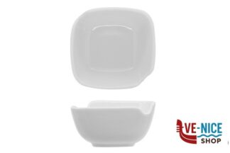 porcellana JUSTWHITE-COPPETTA QUADRA CON INCAVI CM.10,3X10,3 HHB4801 IMPORT TAVOLA PROFESSIONAL