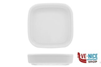 porcellana JUSTWHITE-PIATTINO QUADRO BORDO ALTO CM.9,2X9,2 HHP0782-2 IMPORT TAVOLA PROFESSIONAL