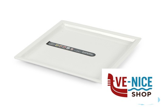 porcellana JUSTWHITE-PIATTO QUADRO CM.22 HP8164 IMPORT TAVOLA PROFESSIONAL - immagine 4