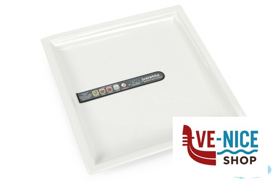 porcellana JUSTWHITE-PIATTO QUADRO CM.22 HP8164 IMPORT TAVOLA PROFESSIONAL - immagine 2