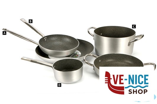 antiederente KERASTONE GRANITE-PADELLA SVASATA ALTA 1 MANICO CM.32 BALLARINI PROFESSIONALE - immagine 4