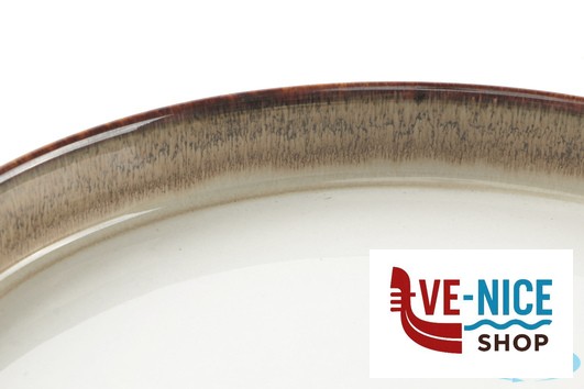 porcellana KADEN RADIANCE BROWN-PIATTO PIANO IMPILABILE BORDO ALTO CM 28 50280N3BR PT SANGO CERAMICS - immagine 2
