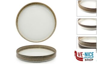 porcellana KADEN RADIANCE BROWN-PIATTO PIANO IMPILABILE BORDO ALTO CM 28 50280N3BR PT SANGO CERAMICS