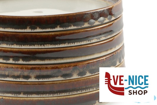 porcellana KADEN RADIANCE BROWN-PIATTO PIANO IMPILABILE CM 20 50840N1BR PT SANGO CERAMICS - immagine 3