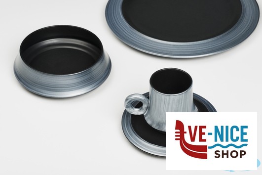 piano KAMA ARGENTO- PIATTO PIANO CM 27- ALLUMINA. NON LAVABILE IN LAVASTOVIGLIE ARIANE FINE PORCELAIN - immagine 2