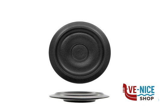 tazze da caffe' KAMA NERO MATT- PIATTO PER TAZZA CAFFE CM 12- ALLUMINA ARIANE FINE PORCELAIN