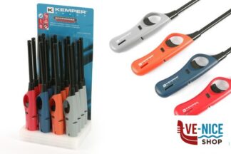 accendi gas KEMPER-ACCENDIGAS RICARICABILE ASSORTITO IN ESPOSITORE DA 16 PEZZI KEMPER