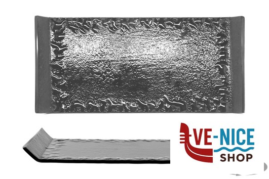 ceramica KORA-PIATTO RETT.NERO SEMIOPACO CM 30X14 IMPORT TAVOLA PROFESSIONAL - immagine 2