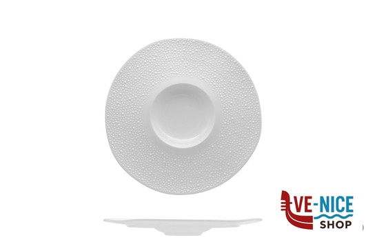ceramica KORALIA-PIATTO FONDO GOURMET CM 27 BIANCO IN PORCELLANA IMPORT TAVOLA PROFESSIONAL