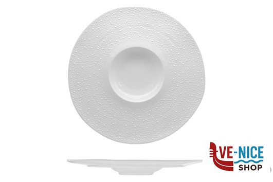 ceramica KORALIA-PIATTO FONDO GOURMET CM 32 BIANCO IN PORCELLANA IMPORT TAVOLA PROFESSIONAL