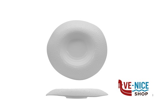 ceramica KORALIA-PIATTO PASTA GOURMET CM 26 BIANCO IN PORCELLANA IMPORT TAVOLA PROFESSIONAL