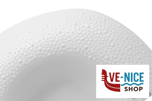 ceramica KORALIA-PIATTO PASTA GOURMET CM 26 BIANCO IN PORCELLANA IMPORT TAVOLA PROFESSIONAL - immagine 2