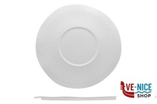 ceramica KORALIA-PIATTO PIANO GOURMET CM 31 BIANCO IN PORCELLANA - INVITO INTERNO CM 14 IMPORT TAVOLA PROFESSIONAL