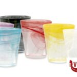 vetro KOSMO - CONFEZIONE 6 BICCHIERI ACQUA CL 28 COLORI ASSORTITI IMPORT TAVOLA PROFESSIONAL