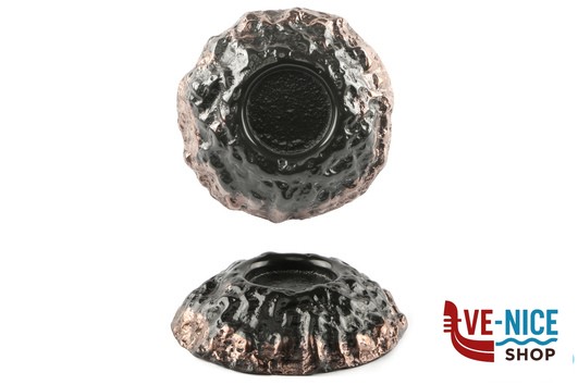 ceramica KRATERE- PIATTO CM 22 H 5,5 NERO E RAME IMPORT TAVOLA PROFESSIONAL